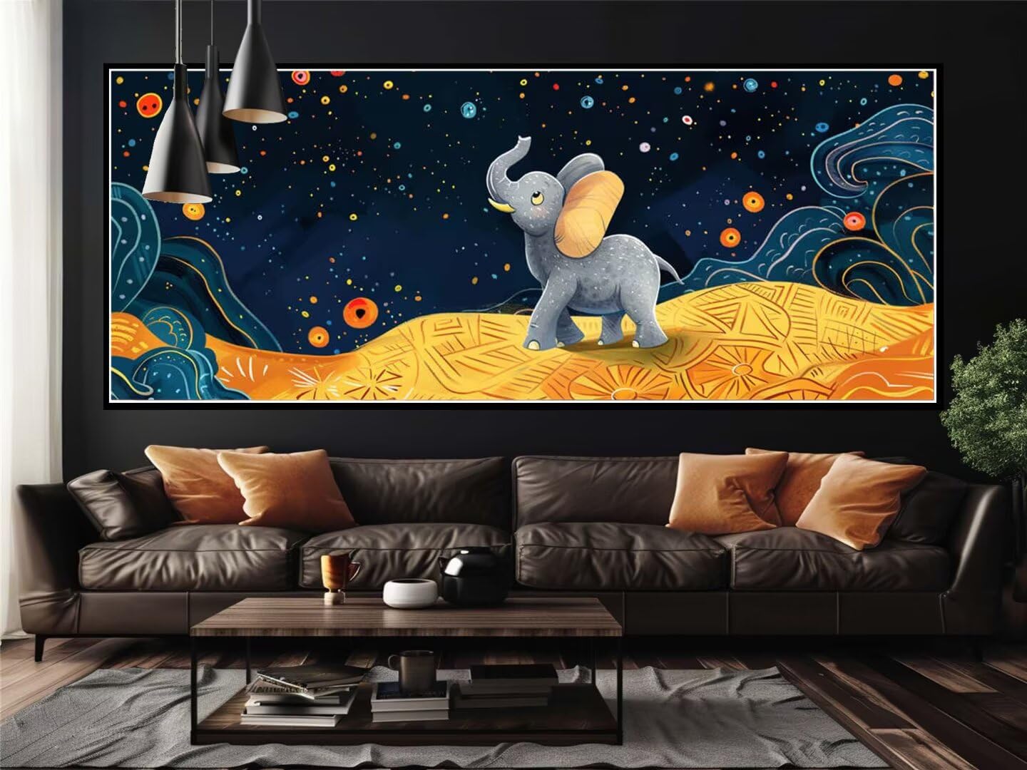 Amazon.co.jp: 数字油絵 漫画 象 数字キット塗り絵 手塗り 人気 DIY絵